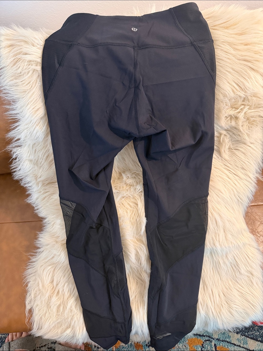 lululemon athletica Black High-Rise Leggings with Mesh Panels